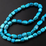Genuine Real Natural Arizona Blue Turquoise Freeform Nugget Beads 15.5" Strand