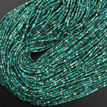 Natural Green Chrysocolla Faceted 2mm 3mm Cube Dice Square Beads Micro Laser Diamond Cut 15.5" Strand