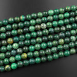 Large Hole Natural African Green Jade 8mm 10mm Round Beads 2.5mm Drill 8" Strand