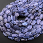 AAA Natural Blue Chalcedony Smooth Oval Beads 15.5" Strand