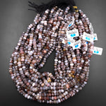 Freeform Faceted Natural Botswana Agate Faceted Rondelle Beads 7mm 8mm 15.5" Strand