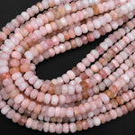 Faceted Natural Pastel Pink Morganite Aquamarine Beryl Rondelle Wheel Beads 8mm 9mm 15.5" Strand