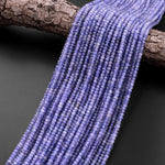 Faceted Natural Tanzanite Rondelle Beads 4mm Micro Laser Cut Real Genuine Gemstone 15.5" Strand