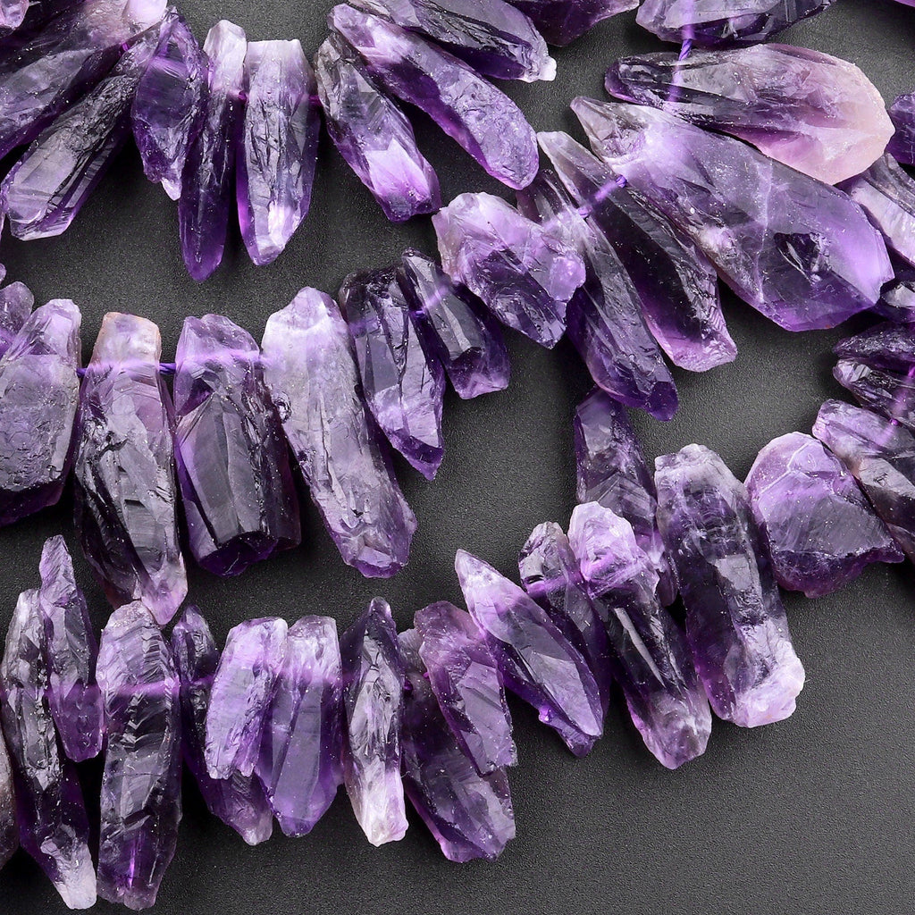 Natural Amethyst Beads Freeform Raw Rough Unpolished Purple Crystal Ge –  Intrinsic Trading