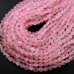 Natural Pink Rose Quartz Beads Gemstone Heart Veritically Drilled 15.5" Strand