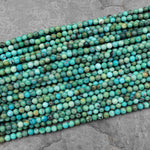 Natural Turquoise 4mm Round Beads High Quality Real Genuine Vibrant Green Turquoise 15.5" Strand