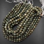 Natural Nephrite Hetian Jade 10mm Smooth Round Beads Real Genuine Green Jade 15.5" Strand