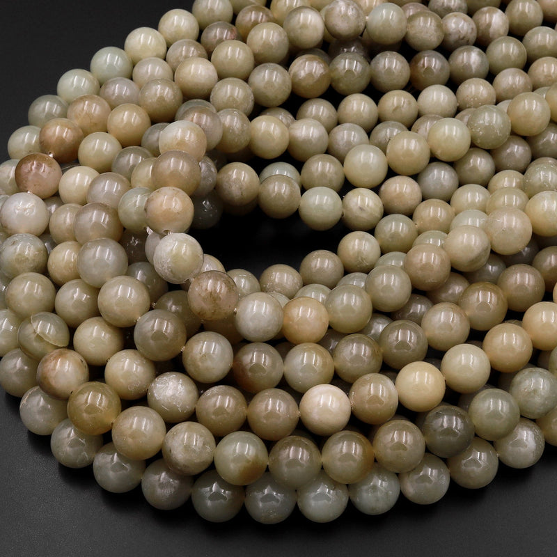 Natural Nephrite Hetian Jade 10mm Smooth Round Beads Real Genuine Jade 15.5" Strand