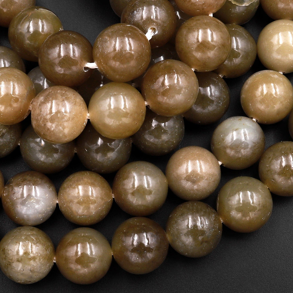 Natural Nephrite Hetian Jade 10mm Smooth Round Beads Real Genuine Jade 15.5" Strand