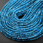 Faceted Natural Teal Blue Apatite 4mm 5mm Rondelle Gemstone Beads 15.5" Strand