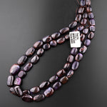 Real Genuine Natural Sugilite Rounded Rectangle Nugget Beads From South Africa Richteriste Bustamite Matrix 15.5" Strand