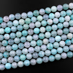 Natural Peruvian Amazonite Beads 4mm 6mm 8mm 10mm 12mm Round Beads Pale Sea Blue Gemstone Beads 15.5" Strand