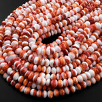 Natural Orange Spiny Oyster Freeform Thick Rondelle Beads 8mm 10mm 15.5" Strand