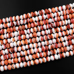 Natural Orange Spiny Oyster Freeform Thick Rondelle Beads 8mm 10mm 15.5" Strand