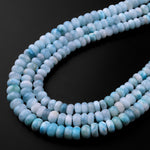 Natural Blue Larimar Beads Smooth 8mm 10mm Rondelle High Quality Real Genuine Larimar Gemstone 15.5" Strand