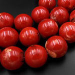 Huge Phenomenal Real Genuine Red Coral Round Beads 30mm 32mm 15.5" Strand