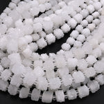 AAA Natural White Stalactite Druzy Beads Drusy Cylinder Nuggets Center Drilled Small Pristine White Crystal 6mmTube Beads 15.5" Full Strand