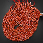 Natural Red Orange Moroccan Agate Freeform Pebble Nugget Beads 15.5" Strand
