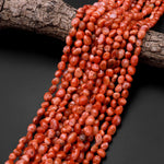 Natural Red Orange Moroccan Agate Freeform Pebble Nugget Beads 15.5" Strand
