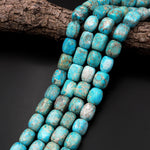 Large Turquoise Jasper Smooth Nugget Beads Aka Impression Imperial Jasper Snake Skin Jasper 15.5" Strand