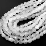 Pristine Icy White Natural Rock Quartz Druzy Beads Drusy Beads 8mm 12mm Oval Drilled Crystal Beads Perfect for Earrings 15.5" Strand