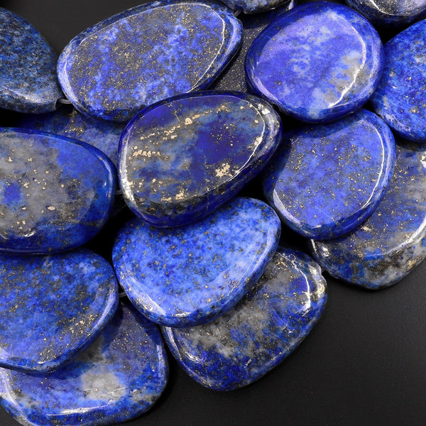 Natural Denim Blue Lapis Freeform Nugget Beads 15.5" Strand