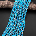 Blue Turquoise Jasper 4mm 6mm 8mm 10mm Round Beads Aka Impression Imperial Jasper Snake Skin Jasper 15.5" Strand