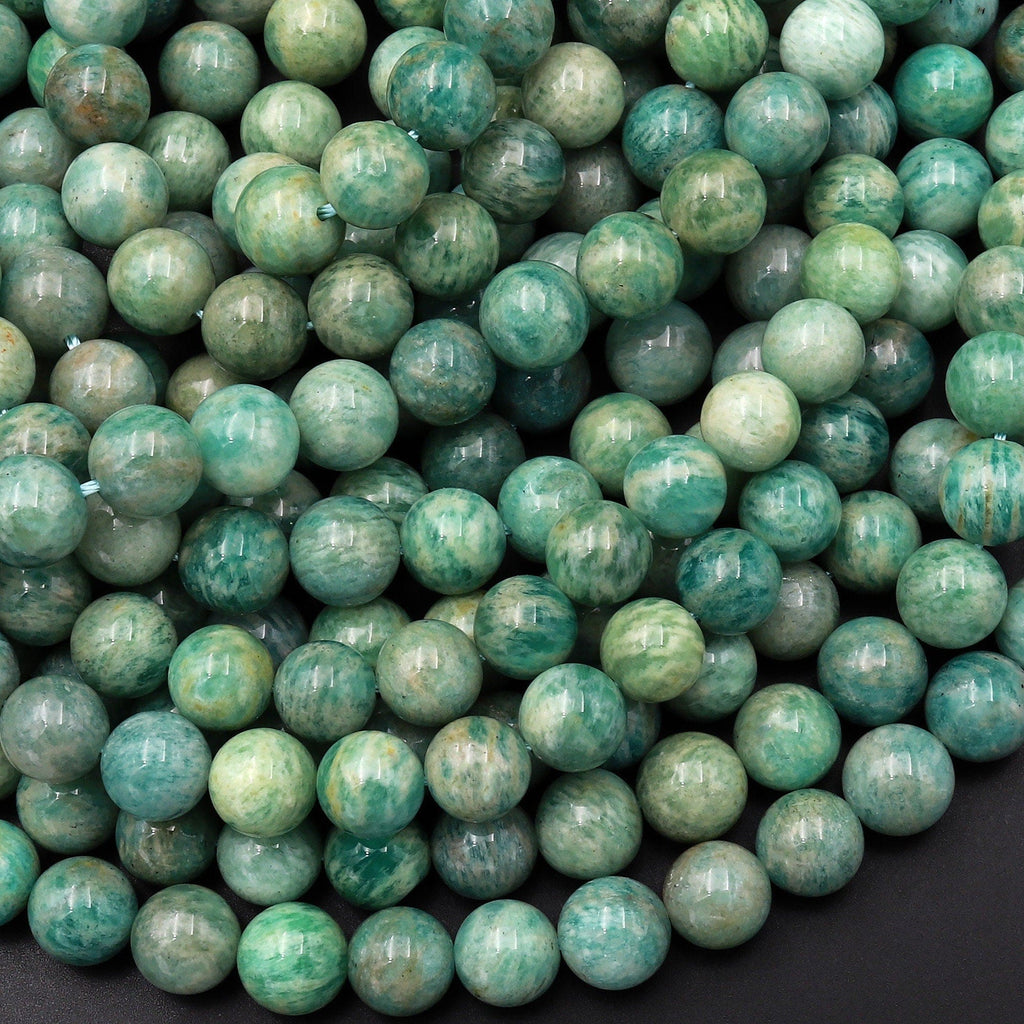 Natural Russian Amazonite Beads 6mm 8mm 10mm Round Beads 15.5" Strand
