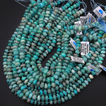 Natural Peruvian Blue Green Amazonite 8mm 10mm Rondelle Freeform Beads 15.5" Strand