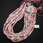Faceted Natural Pastel Pink Morganite Aquamarine Beryl Rondelle Wheel Beads 8mm 9mm 15.5" Strand