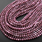 Natural Maroon Purple Lepidolite 4mm 6mm 8mm 10mm Round Beads High Quality Gemstone 15.5" Strand