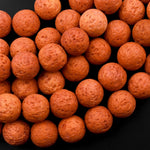 Natural Volcanic Lava 6mm 8mm 10m Round Bead Burnt Orange 15.5" Strand