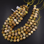 Natural African Yellow Opal Bead Chunky Large Faceted Rectangle Nuggets 15.5" Strand
