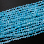 Natural Blue Hemimorphite 4mm 6mm Round Beads 15.5" Strand