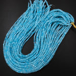 Natural Blue Hemimorphite 4mm 6mm Round Beads 15.5" Strand