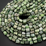 Natural Green Kyanite Thick Tube Beads Gemstone 15.5" Strand