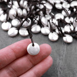 Natural White Coin Freshwater Pearl Pendant Drilled Focal Bead