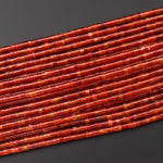 Natural Red Carnelian 4mm Heishi Rondelle Beads 15.5" Strand