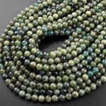 Rare Natural Green Apatite 6mm 8mm 10mm Round Beads 15.5" Strand