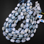 Natural Aquamarine Beads Faceted Rectangle Cushion 18mm 15.5" Strand