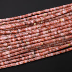 Natural Pink Autumn Jasper 4mm Heishi Beads 15.5" Strand