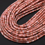 Natural Pink Autumn Jasper 4mm Heishi Beads 15.5" Strand