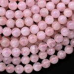AA Natural Morganite Beads Smooth 6mm 8mm 10mm Round Beads Pink Beryl Aquamarine Gemstone 15.5" Strand