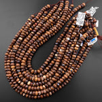 Natural Australian Yowah Matrix Boulder Opal Beads Faceted Rondelle 8mm 10mm 15.5" Strand