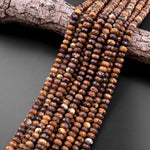 Natural Australian Yowah Matrix Boulder Opal Beads Faceted Rondelle 8mm 10mm 15.5" Strand