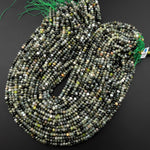 Micro Faceted Natural Green Prehnite Rondelle Beads 4mm 15.5" Strand