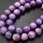 Large Natural Russian Purple Charoite 16mm Round Beads 15.5" Strand