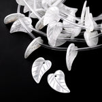 AAA Iridescent Natural White Mother of Pearl Shell Leaf Beads Choose from 5 pcs, 10pcs