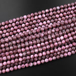 Natural Maroon Purple Lepidolite 4mm 6mm 8mm 10mm Round Beads High Quality Gemstone 15.5" Strand