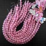 AAA Faceted Natural Mauve Pink Rose Quartz Beads Gemstone Heart From Madagascar 15.5" Strand